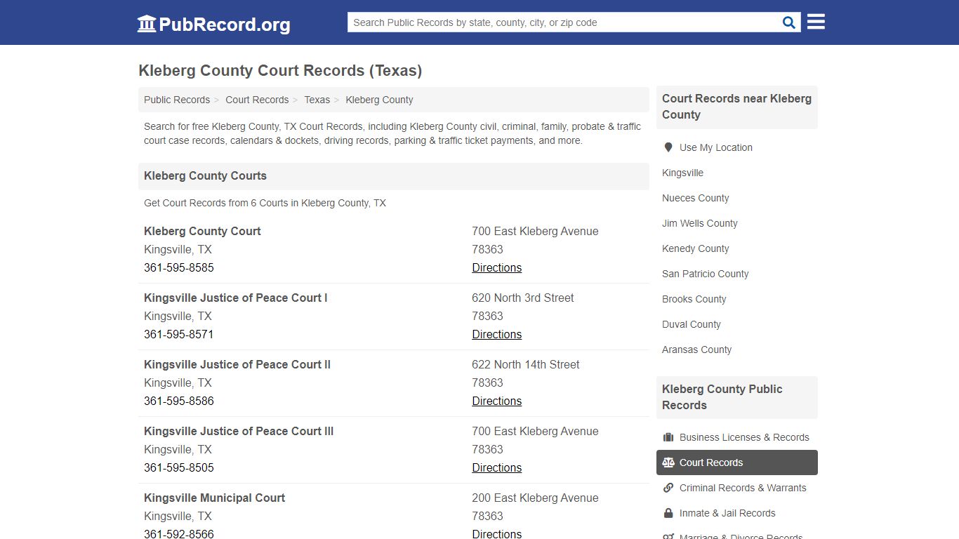 Free Kleberg County Court Records (Texas Court Records)